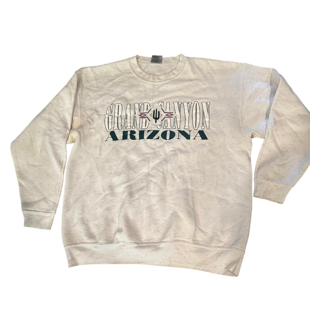 Grand Canyon Embroidered Crew Neck Sweatshirt Men's Heather Gray VTG 90s Oneita